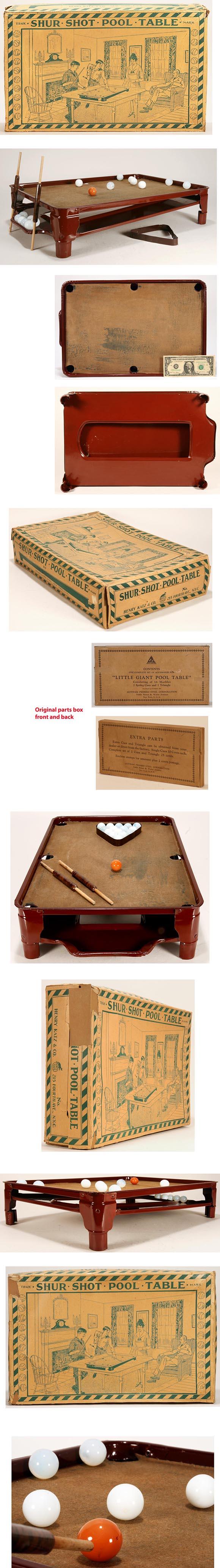 1922 Henry Katz & Co., Shur Shot Pool Table in Original Box